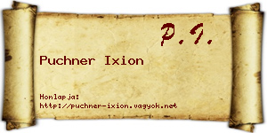 Puchner Ixion névjegykártya